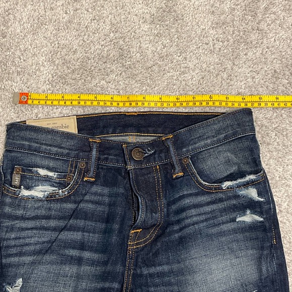 Abercrombie &‎ Fitch Distressed Dark Blue The A&F Skinny Jeans Size 28x30 NWT - Picture 8 of 11